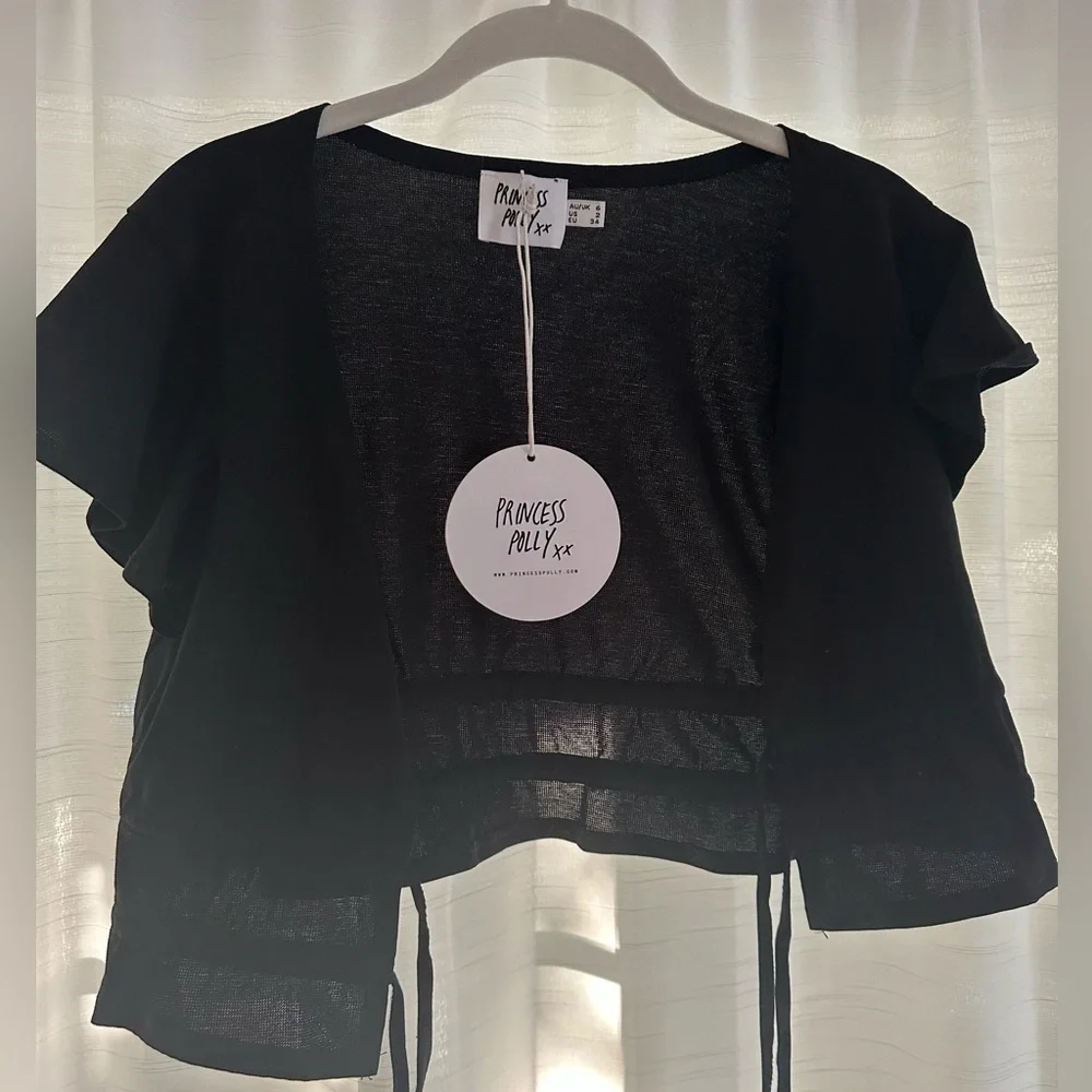 Princess Polly Jamison Reid Crop Top in the color Black - Picture 3 of 4